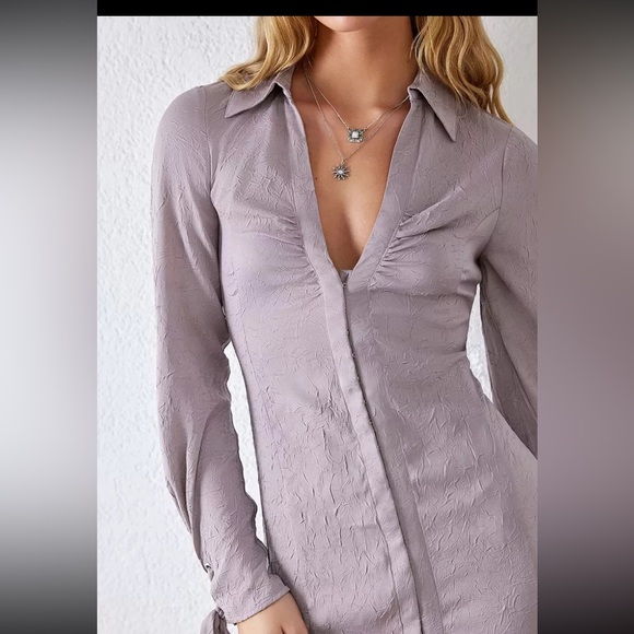 19. UO Chapman Midi Shirt
Dress Lavender size M - Picture 4 of 12